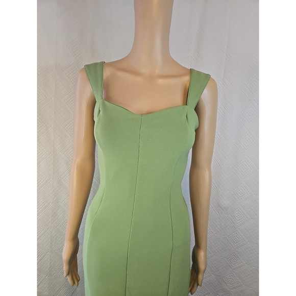 Abercrombie & Fitch Small Corset Midi Dress Stretch Sage Green Slit Occasion - Picture 6 of 10